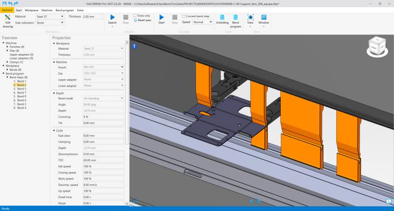 logiciel processus pliage presse plieuse poinçon matrice HACO FHAMO France 