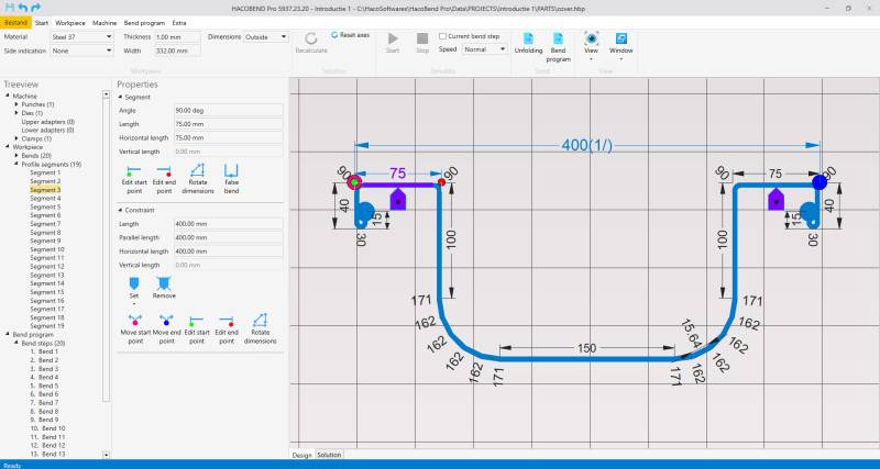 logiciel processus opération pliage HACOBEND PRO HACO FHAMO France